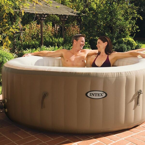 Intex L&G FR 28404EX Pure Spa 4 Places Rond Bulles, 795 L, Beige, 196 x 71 cm