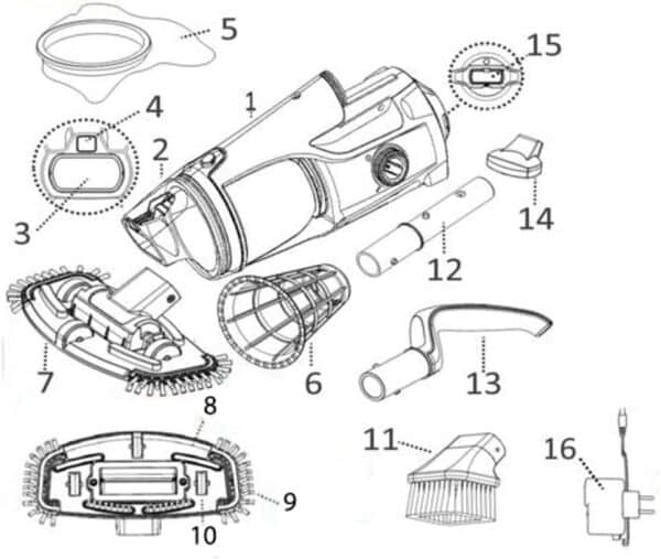 Kokido - aspirateur de piscine électrique rechargeable ev31cbx