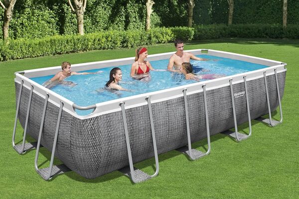 BESTWAY Piscine tubulaire rectangle 549x274x122cm Power Steel rotin sans accessoires