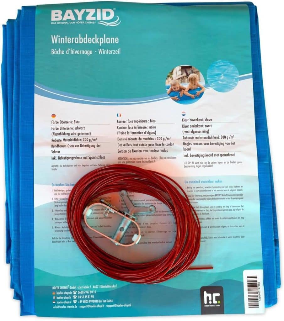 Test bâche piscine 7, 8 m : robustesse été/hiver