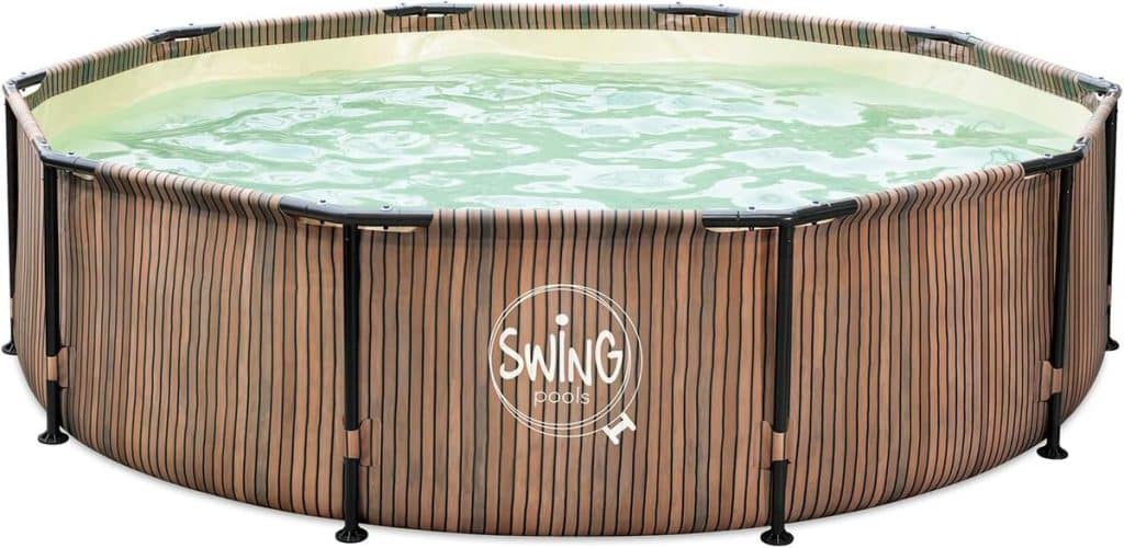 Test de la piscine HAF® Swing Metal Frame 366 x 91 cm aspect bois