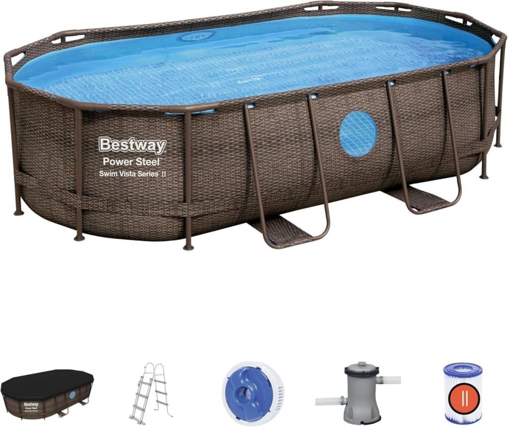 Test de la piscine hors sol Bestway Power Steel Swim Vista rotin