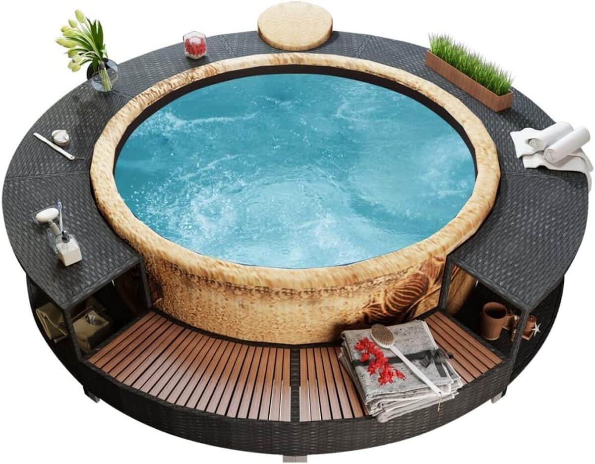 Test Festnight Garden : contour de spa en polyrotin noir