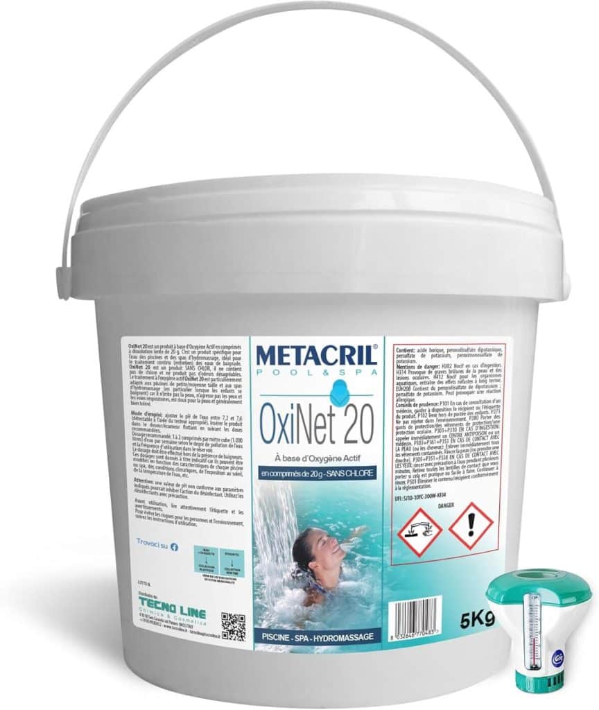 Test : metacril OxiNet 20 et distributeur flottant pour piscine et spa