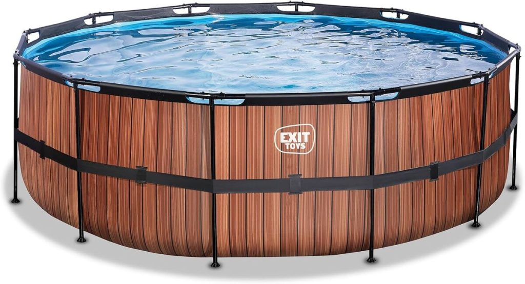 Test : piscine ronde EXIT TOYS Wood, cadre solide et design unique