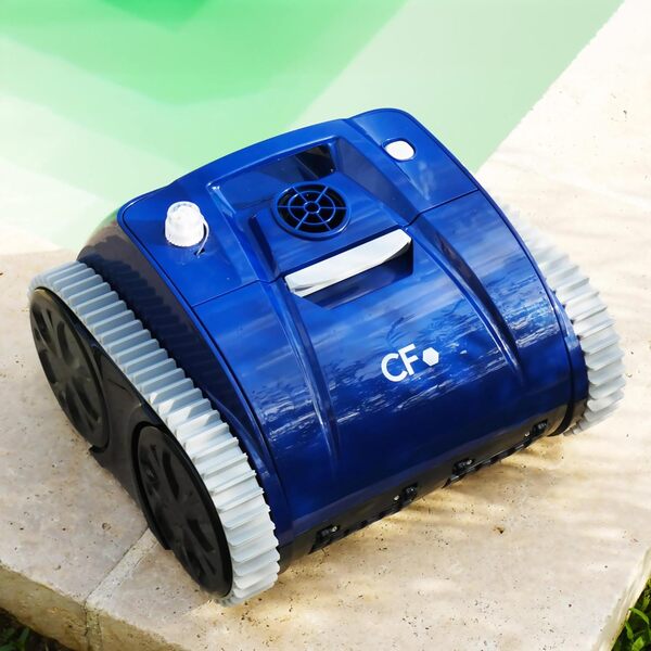 CF - Robot Piscine sans Fil CF200CL - pour Piscine jusqu'à 80 m² - Nettoyage Fond Parois Ligne d'eau - Autonome Batterie - Panier Filtrant