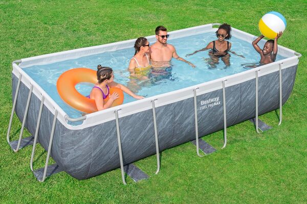 Bestway Steel Pro Max Kit Piscine Hors Sol - 404 cm x 201 cm x 100 cm - Gris