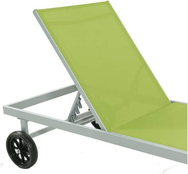 Bain de Soleil en Aluminium et textilène Bella - Phoenix - Vert - Lot de 2