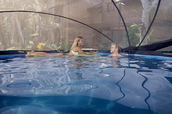 EXIT Toys Dôme de Piscine ø305cm - pour piscines Intex/Bestway - Eau Propre et Chaude - Installation Facile et Pliable - Parfait pour Les Jours Frais et Les Soirées - Abri de Piscine Universel