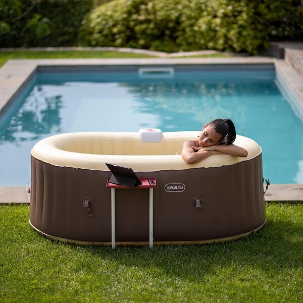 EASE.ZONE Bain à remous Gonflable, Ovale, 190 x 120 x 65 cm (550 L/145 Gal) avec Pompe intégrée 30 W