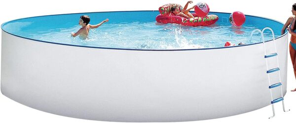 Steinbach Nuovo Kit Piscine Hors-Sol à paroi en Acier 450 x 450 x 120 cm Weiss