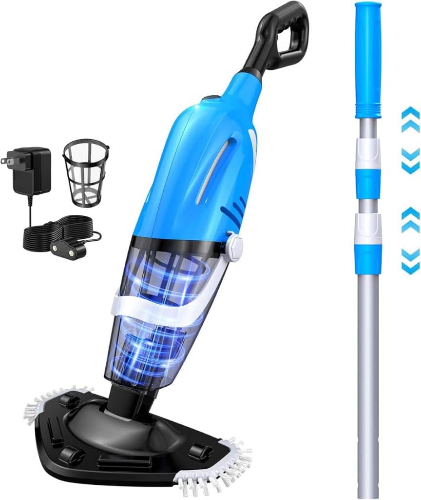 Test : aspirateur de piscine sans fil avec manche télescopique