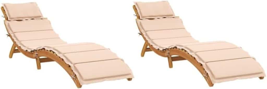 Test : chaises longues vidaXL Bain de Soleil en bois d'acacia