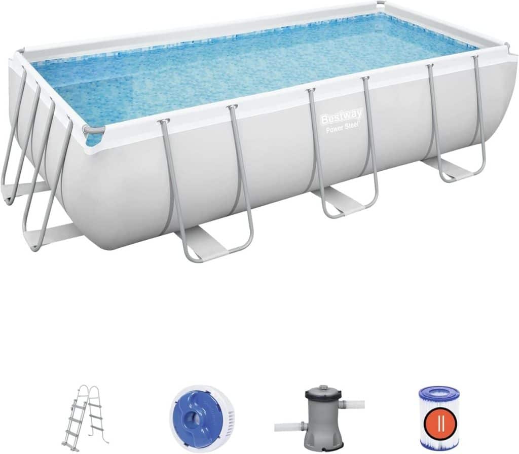 Test de la piscine tubulaire Bestway Power Steel rectangulaire 404 x 201 x 100 cm
