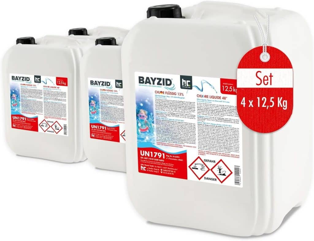 Test du chlore liquide Bayzid : désinfection de piscine efficace