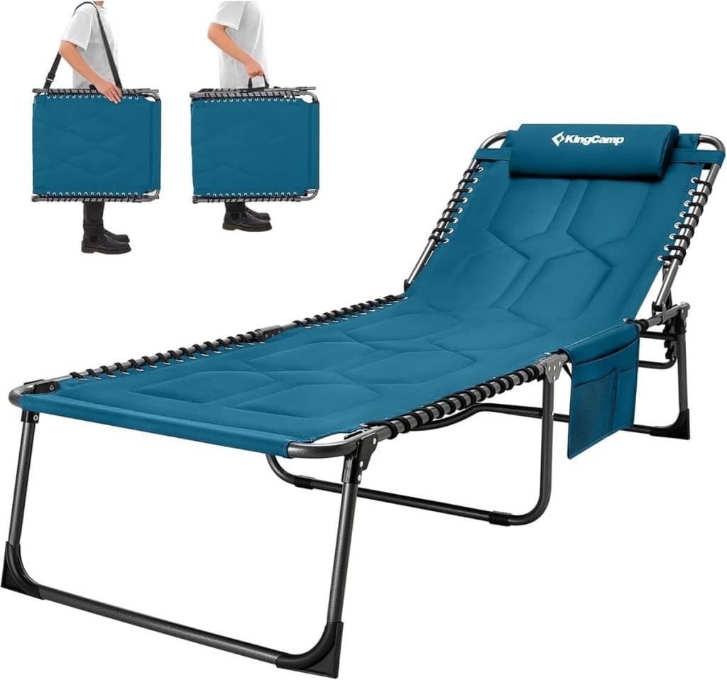 Test KingCamp XL : chaise longue pliable 5 positions