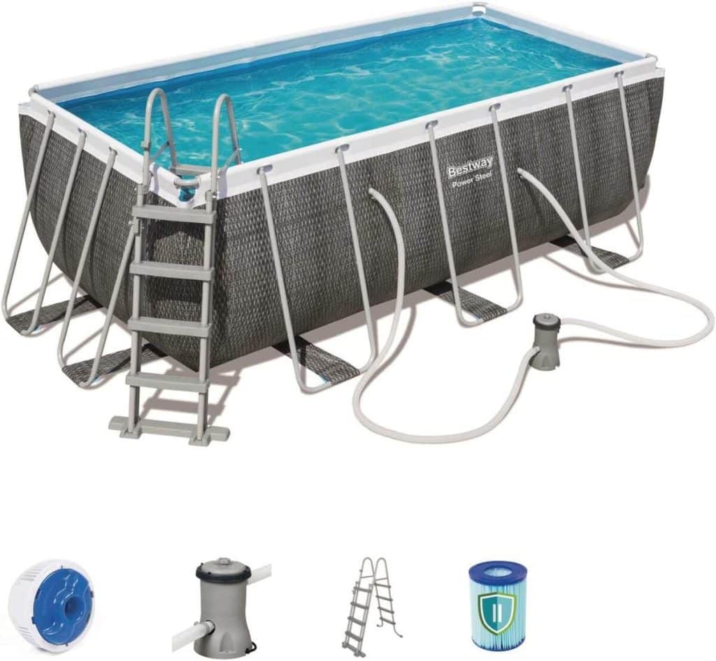 Test piscine Bestway 56722 Power Steel : robustesse et style rotin gris