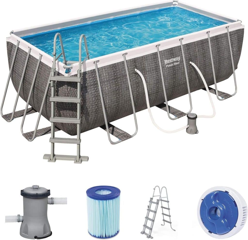 Test : piscine Bestway Power Steel Deluxe Frame, solidité et style rotin