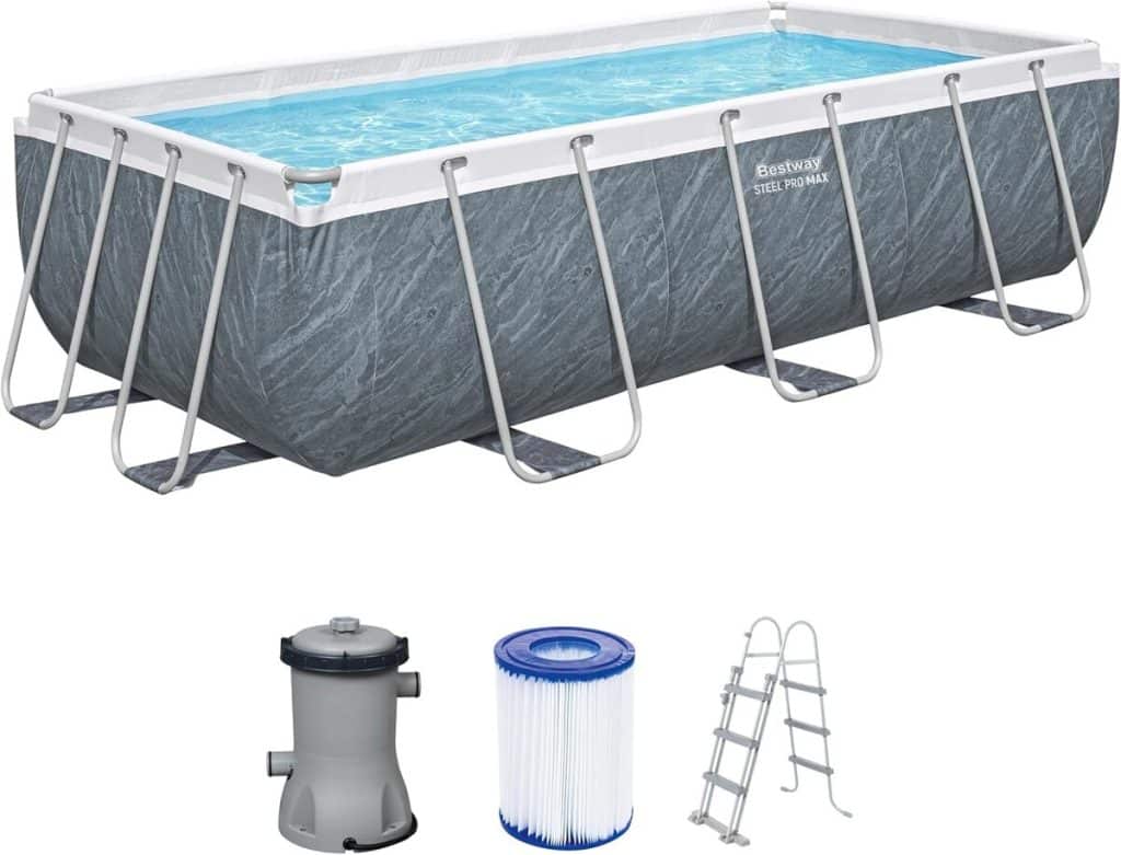 Test : piscine Bestway Steel Pro Max Kit 404 cm grise