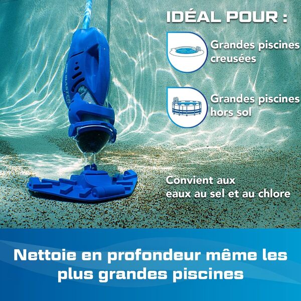 Water Tech Pool Blaster Max Li CG Aspirateur de piscine à puissance d'aspiration accrue, aspirateur de piscine avec moteur P30, pour piscine et spa