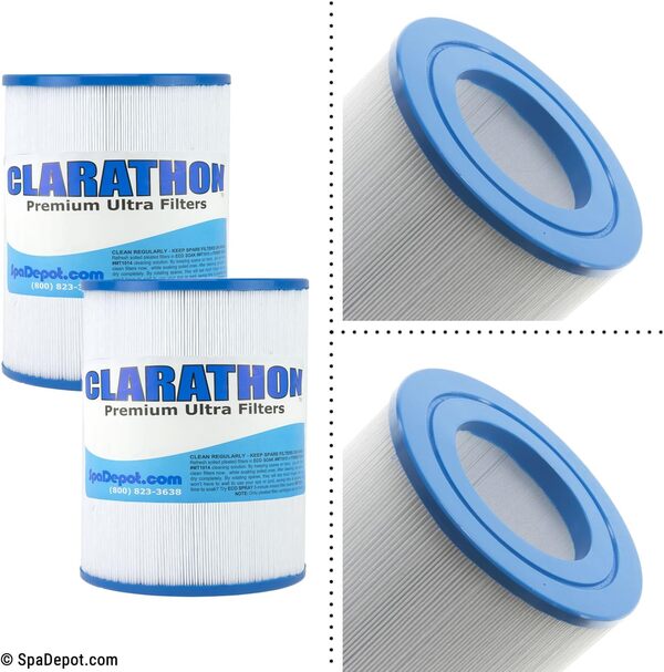 Clarathon Lot de 2 filtres de rechange pour spa AquaRest/Dream Maker (cartouche ronde)