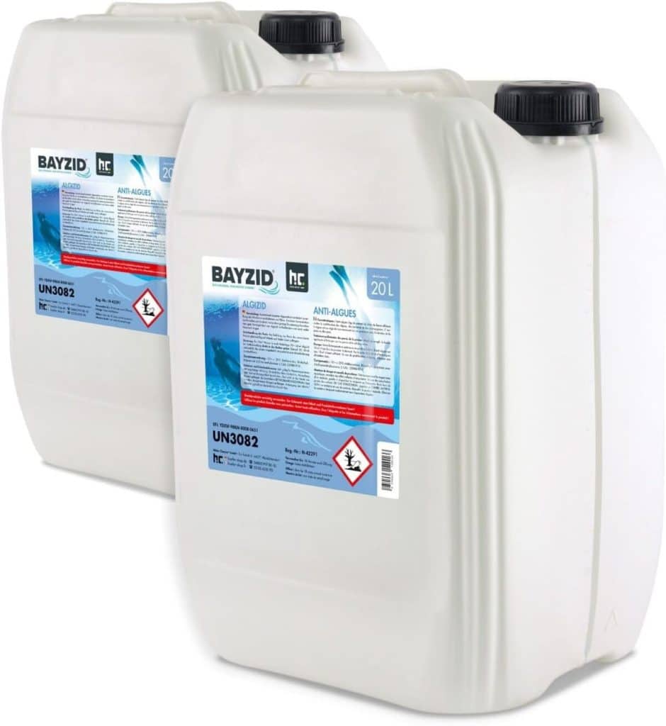 Test algicide Höfer Chemie BAYZID® : efficacité anti-algues préventive et curative