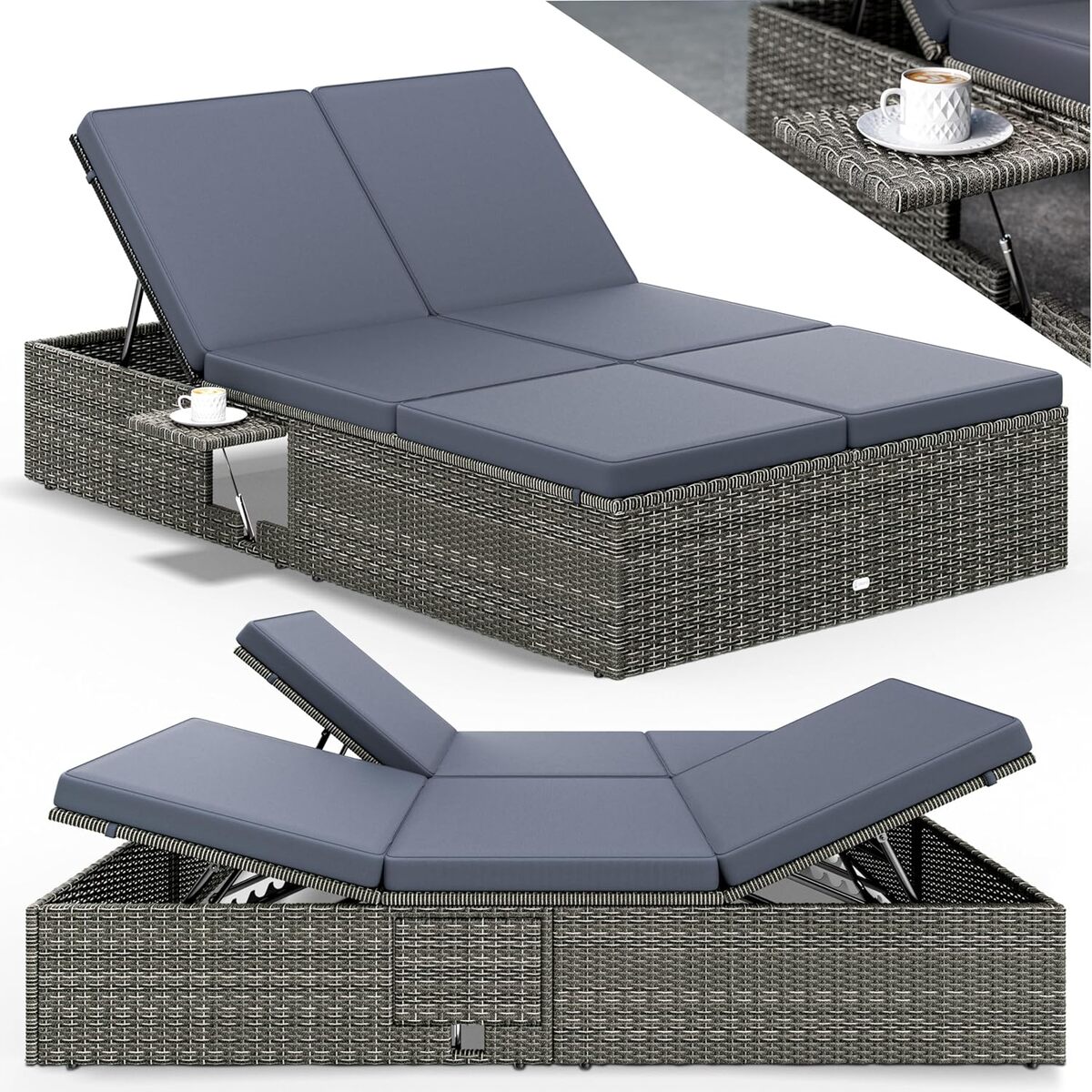 Test : chaise longue double Casaria - confort et style en extérieur