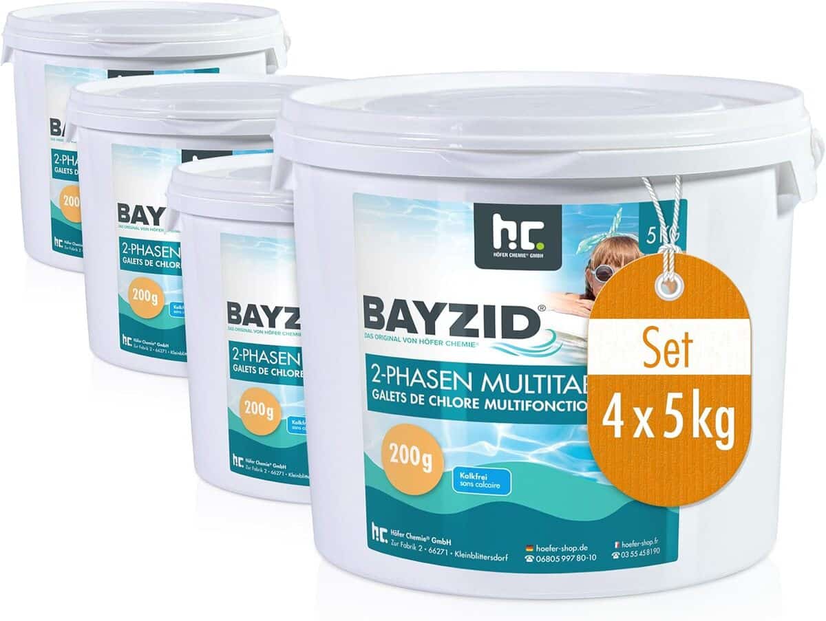 Test des galets de chlore Höfer Chemie BAYZID® 6 en 1 pour piscine