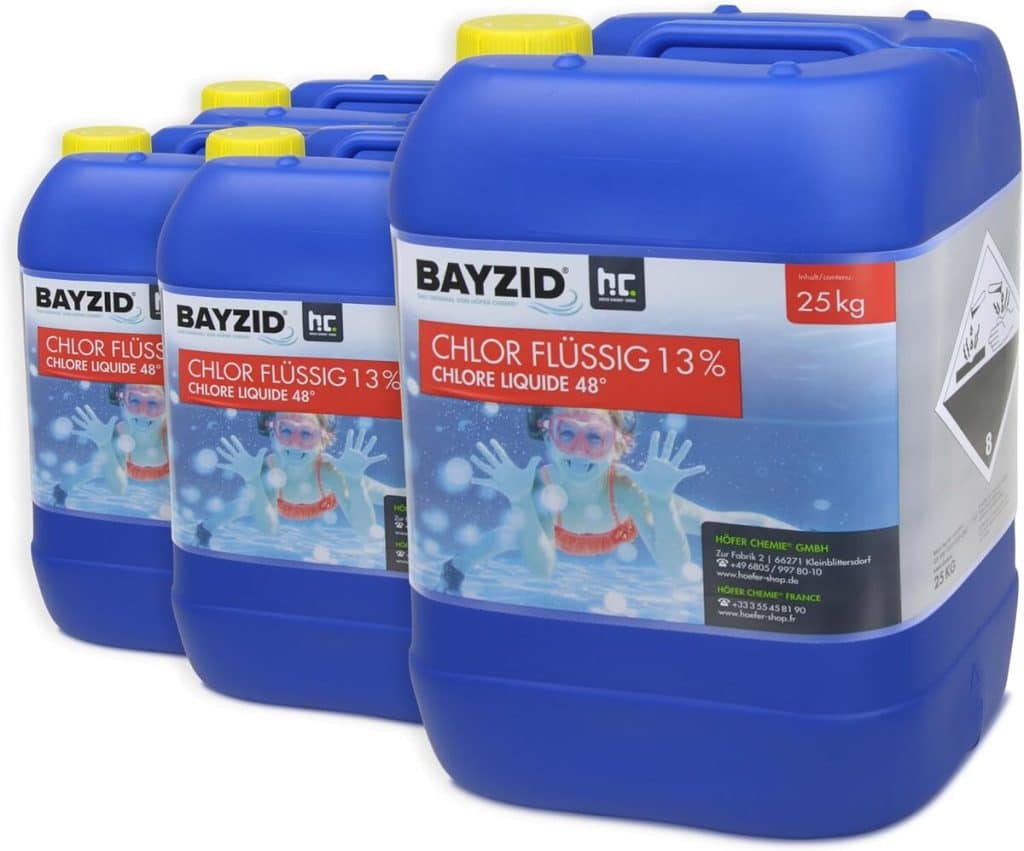 Test du chlore liquide Bayzid : désinfectant puissant pour piscine