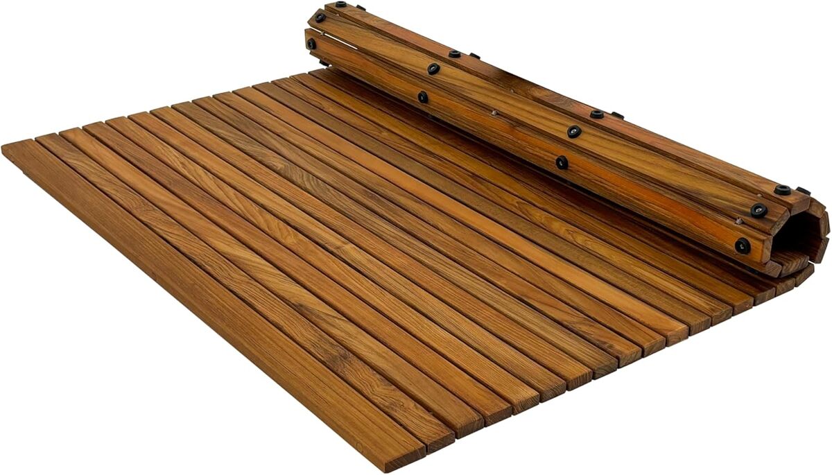 Test du tapis de douche Nordic Style Teak : antidérapant et élégant