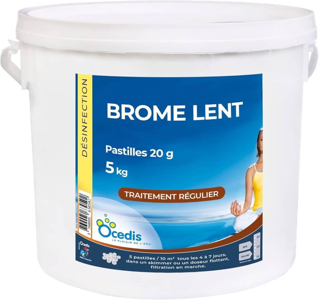 Test OCEDIS : brome Lent pastilles 20g, efficacité piscine 5kg