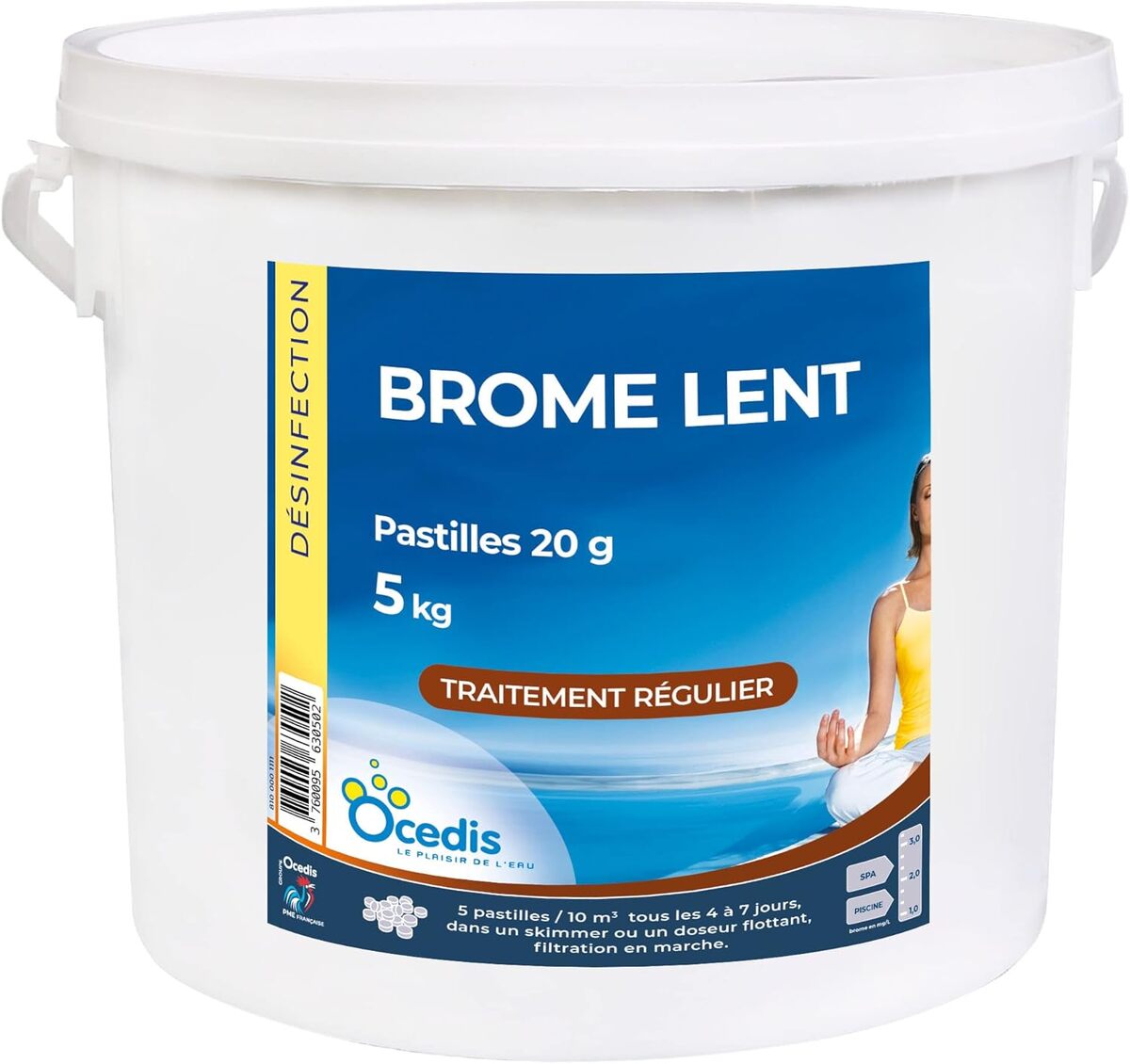Test OCEDIS : brome Lent pastilles 20g, efficacité piscine 5kg