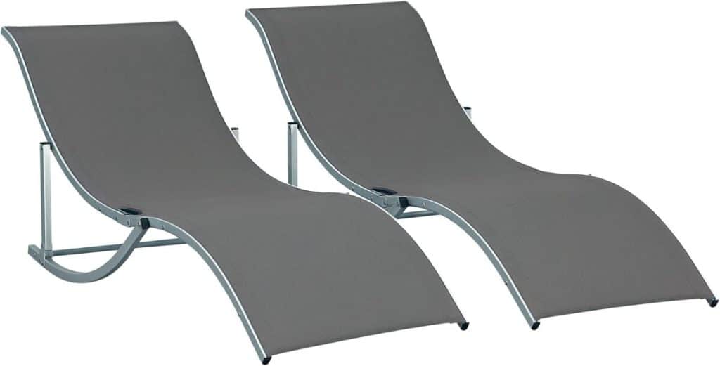 Test Outsunny transats pliables en aluminium anthracite
