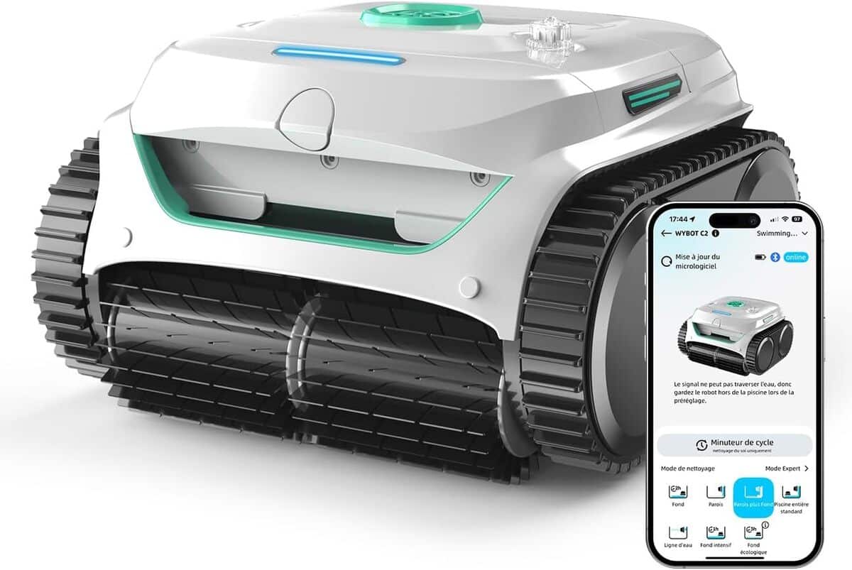 Test : robot piscine sans fil WYBOT C2 avec triple moteur