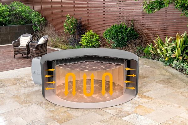 Couverture thermique pour spas ronds 2,16m x 80cm, compatible avec pompes intégrées et pompes externes, EnergySense™, waterproof