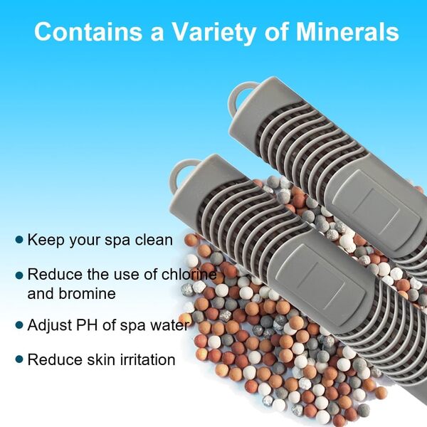 Joepoe Lot de 4 cartouches ioniques argentées pour filtre de jacuzzi avec durée de vie de 4 mois pour la plupart des jacuzzis (gris)