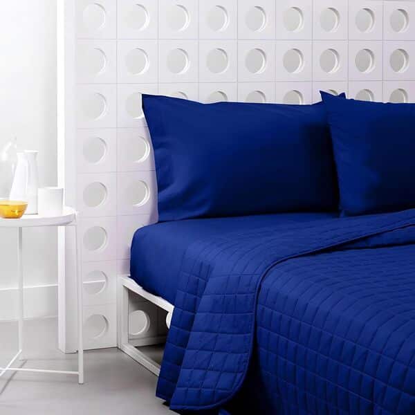 BASSETTI - Couvre-lit matelassé pour lit double Pop Color 260 x 260 cm de couleur unie