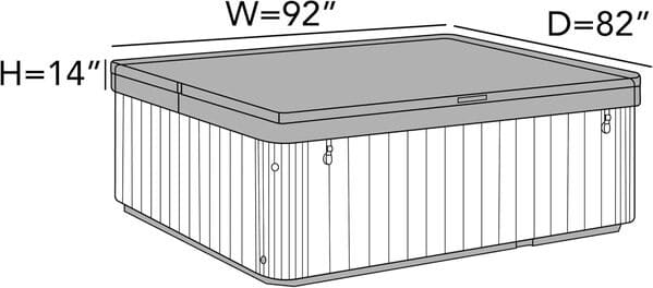 Covermates Housse carrée pour Jacuzzi 84 x 84 x 14 cm Rectangular 92W x 82D x 14H Classic Green Vinyl