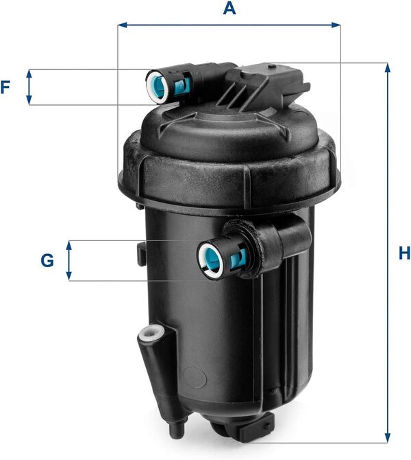 UFI Filters, Filtre Diesel 24.095.01, Filtre à Carburant de Remplacement, Adapté aux Voitures, Applicable sur Divers Modèles Chevrolet, Opel et Vauxhall