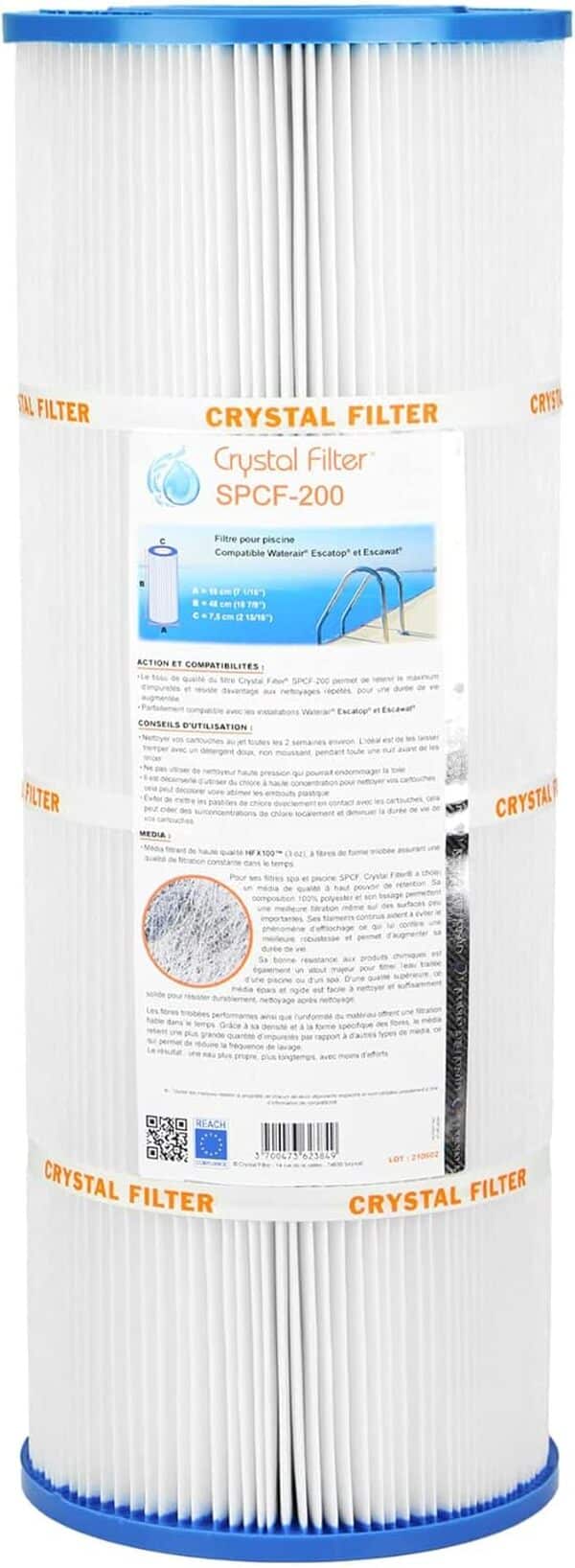 Crystal Filter Filtre SPCF-200 - Compatible Waterair® Escatop (Lot de 5)