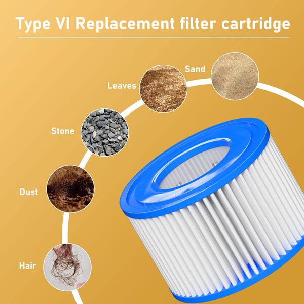 Lot de 8 filtres de rechange pour jacuzzi et spa - Compatible avec Bestway, Lay-Z-Spa, Coleman SaluSpa 90352E 58323 - Cartouche de filtre de pompe de piscine