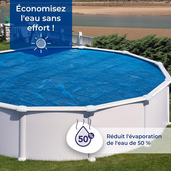 GRE CPROV1020 - Bâche d'été pour piscines ovales de 1000x550cm, épaisseur 180µ, Couleur Bleue