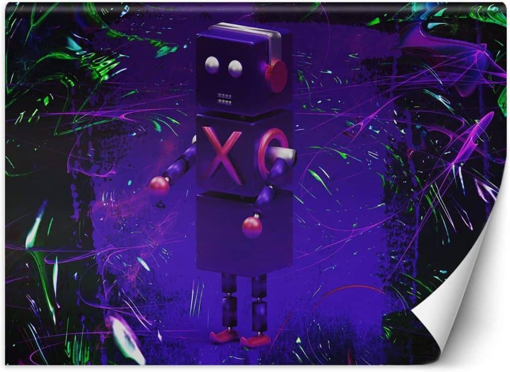 Test de la décoration murale gamer Feeby robot violet XXL
