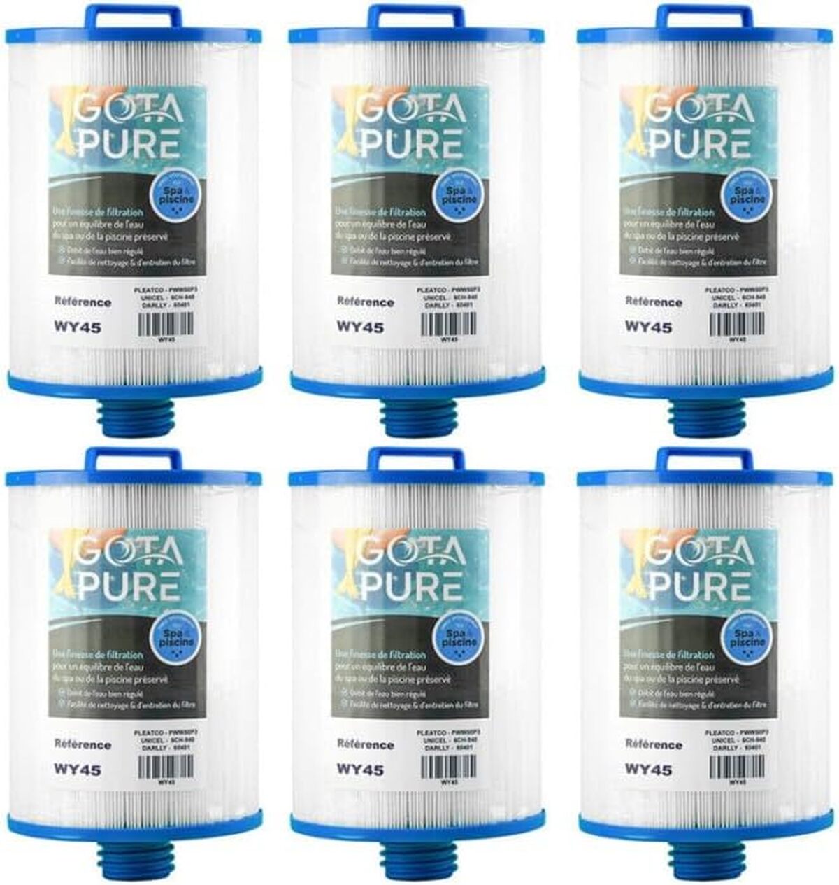 Test du lot de 6 filtres spa Gota Pure : performance et compatibilité