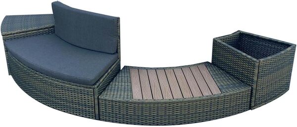 Bestway Habillage Spa Rond en rotin Brun 180cm