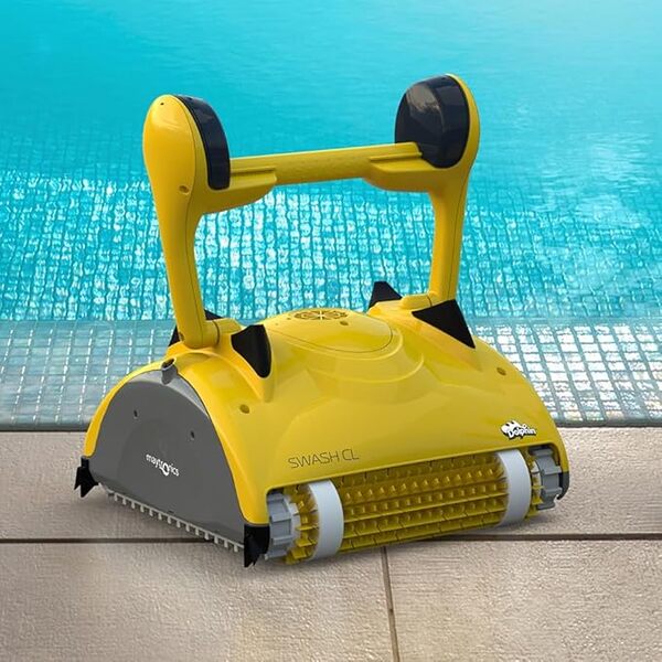 Dolphin Swash CL - Robot Piscine Fond et Parois, Compatible Tout Type de Revêtement de Piscine, Piscine Jusqu'à 12m de Longueur, Cycle 2h30