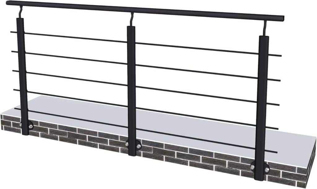 Test : garde-corps aluminium noir 2m avec fixation latérale