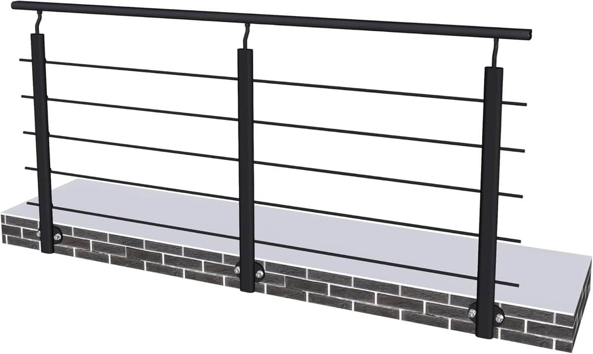 Test : garde-corps aluminium noir 2m avec fixation latérale