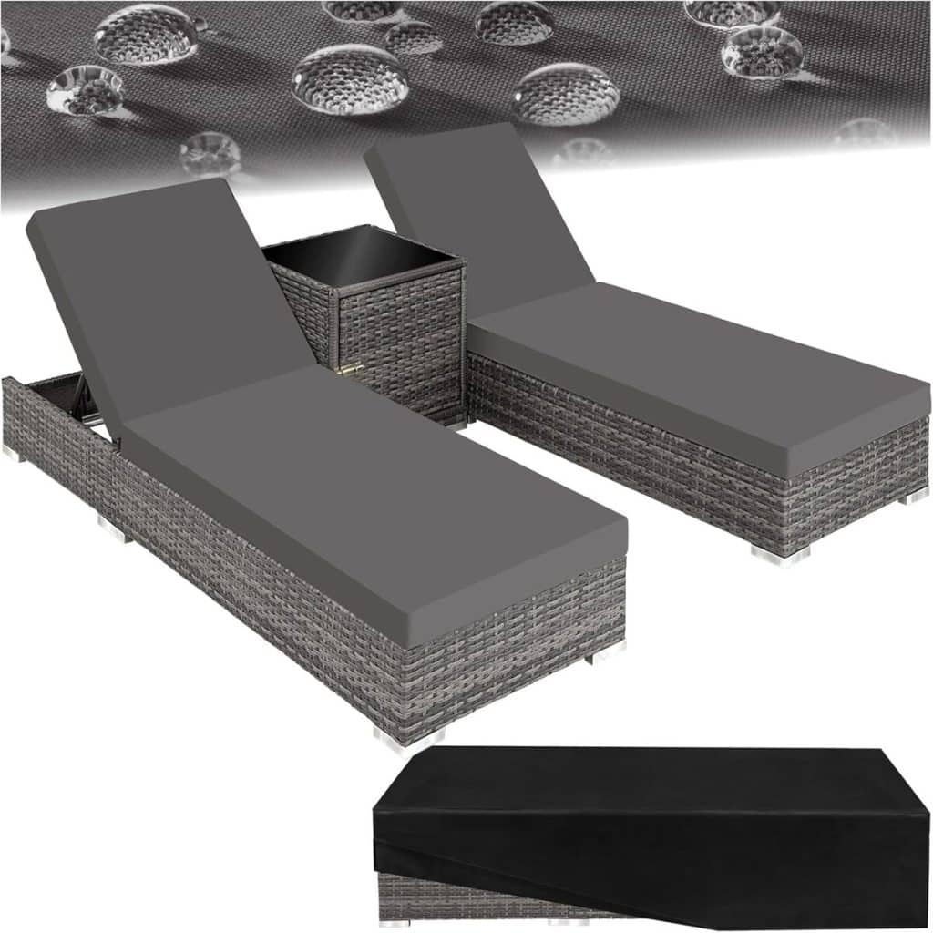 Test : set de chaises longues tectake® avec table intégrée