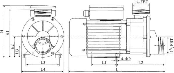 LX Pompe pour jacuzzi ja50, pompe de recirculation 370 W
